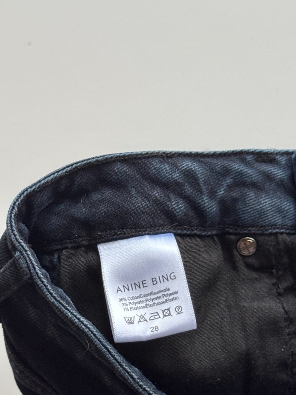 ANINE BING Jagger OD Black Dark Blue High Rise Skinny Ankle Jeans, Size 28 - Picture 14 of 14